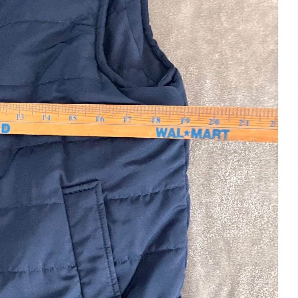 Nordstrom Men's Shop Navy Blue Quilted Puffer Vest‎ Snap Front Size M Medium